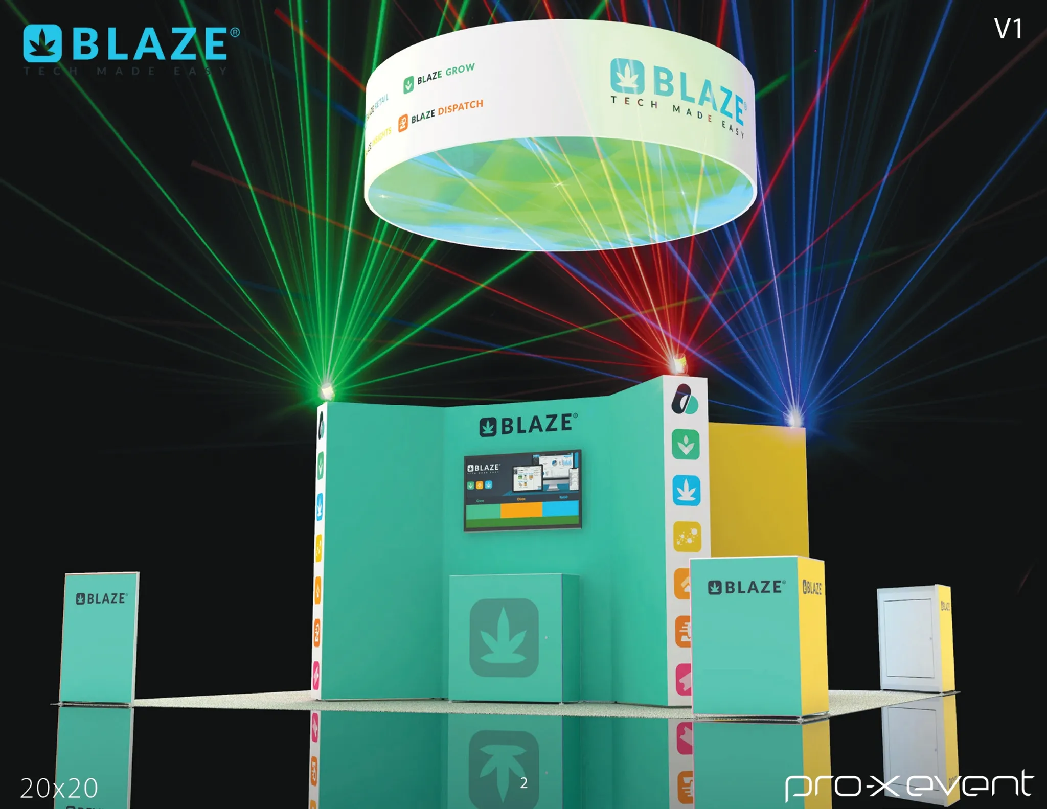20x20 Island booth design by Pro-X Exhibits